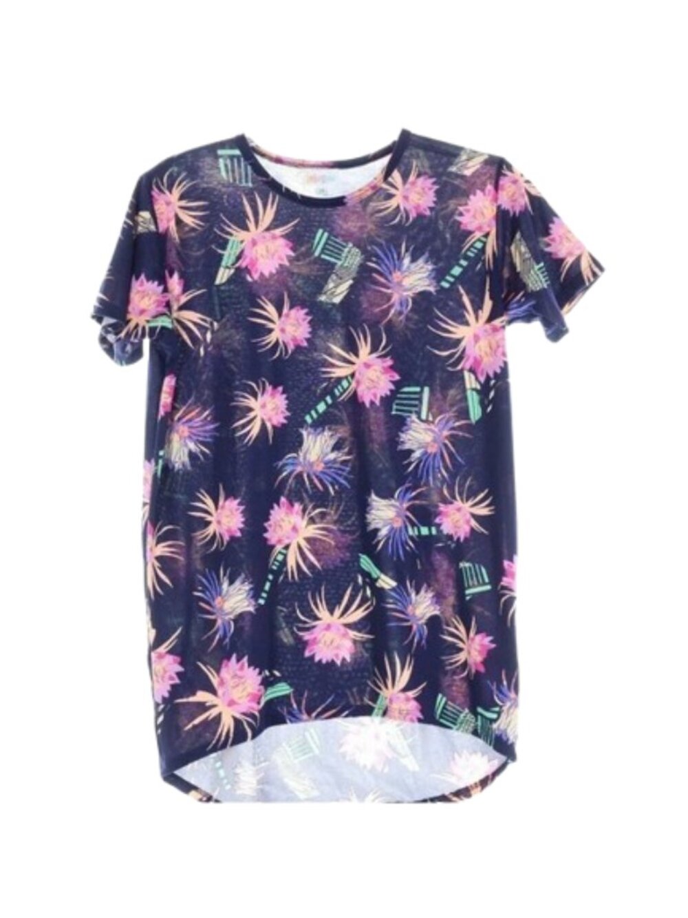 LuLaRoe Floral Gracie High-Low Tunic Top Size 14 Kids Youth